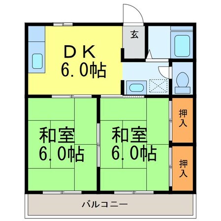 宇賀神ハイツの物件間取画像